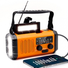 Solar Crank dynamo handle Portable Weather Radio with AM/FM/NOAA 10000mAh power bank reading lamp LED Flashlight SOS Alarm
