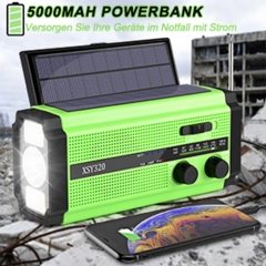 2021 Newest Model 5000mah Portable Emergency Portable Am Fm Radio with Reading lamp, Hand Crank & Big Solar Panel